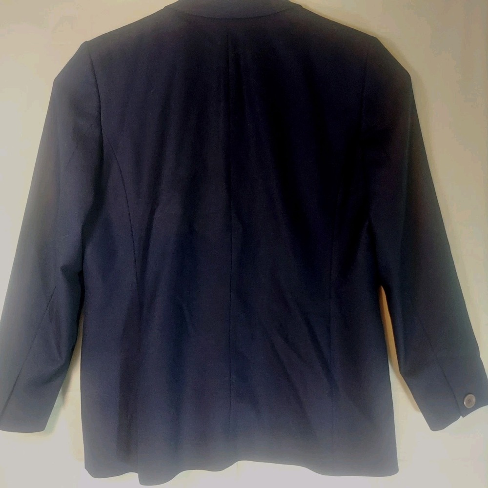 VTG Pendleton 100% Virgin Wool USA Navy Blue Blazer Jacket Sz L 12 One Button - Picture 5 of 5